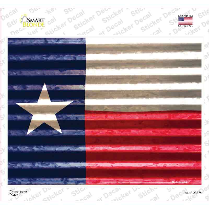 P-2357s-M Texas Flag Novelty Rectangle Sticker Decal - Medium