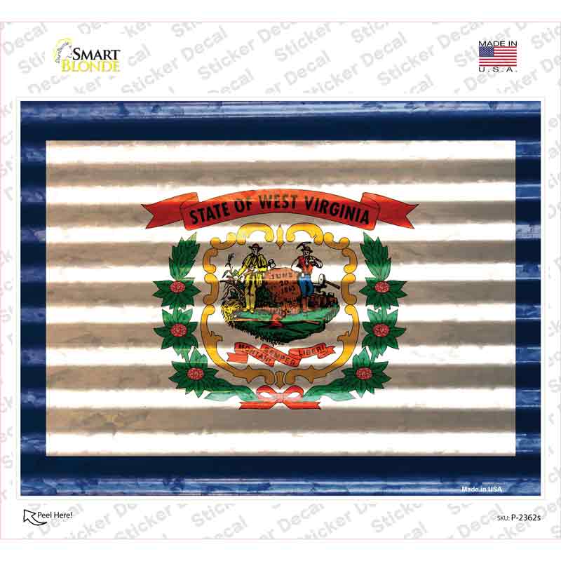 P-2362s-M West Virginia Flag Novelty Rectangle Sticker Decal - Medium