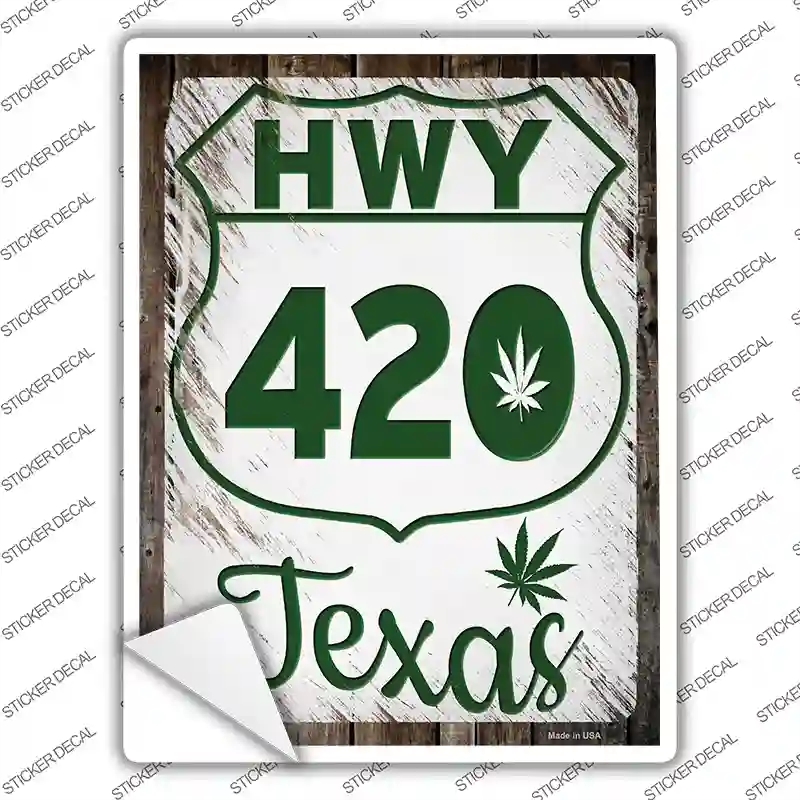 P-3298s-XL HWY 420 Texas Novelty Rectangle Sticker Decal - Extra Large