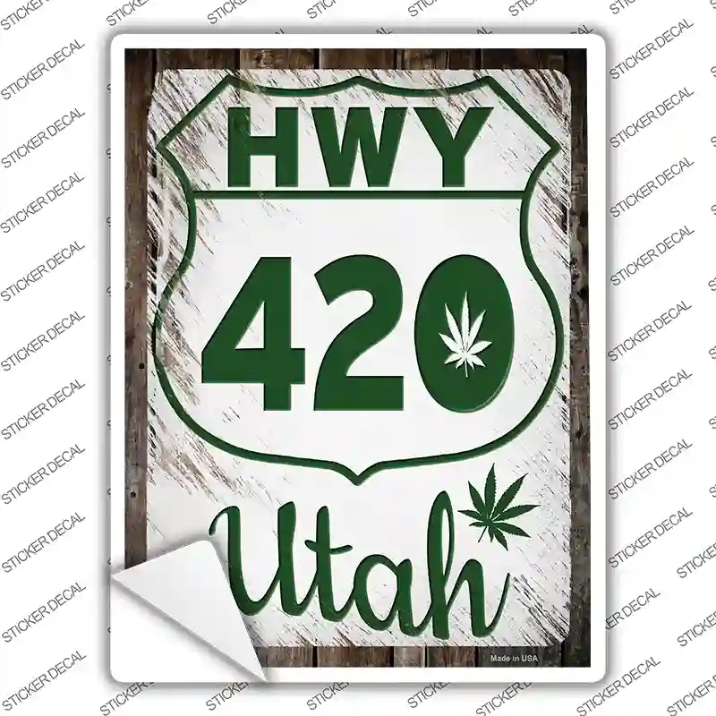 P-3299s-S HWY 420 Utah Novelty Rectangle Sticker Decal - Small