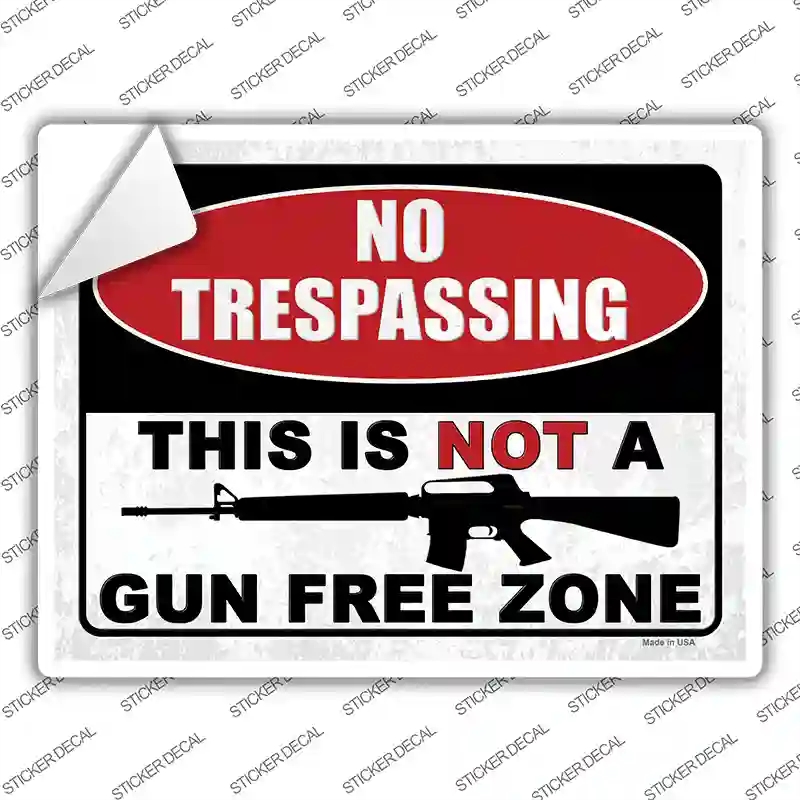 P-4149s-L No Trespassing Gun Zone Novelty Rectangular Sticker Decal - Large