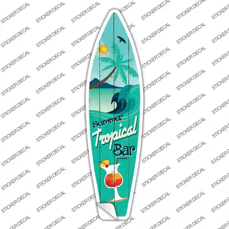 SB-020s-L Tropical Bar Novelty Surfboard Sticker Decal - Large