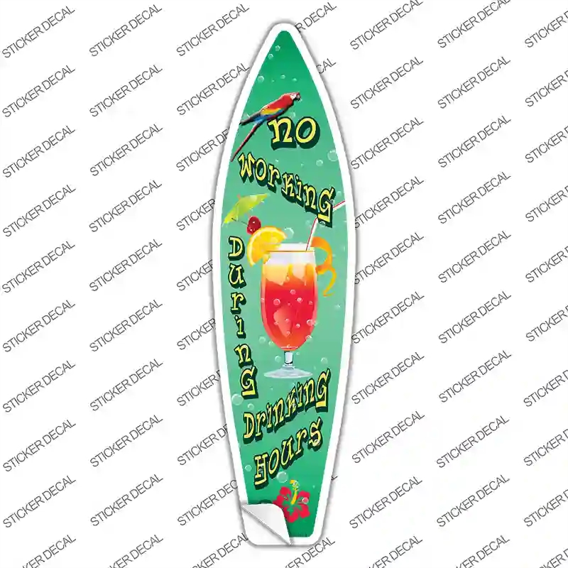 SB-051s-S Drinking Hours Novelty Surfboard Sticker Decal - Small