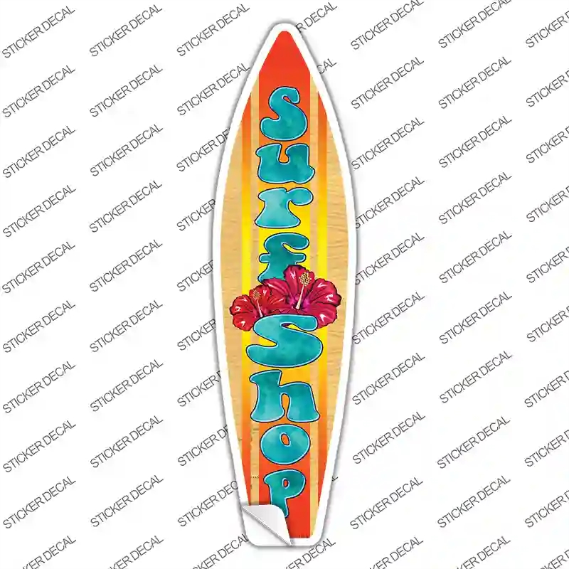 SB-058s-L Surf Shop Novelty Surfboard Sticker Decal - Large