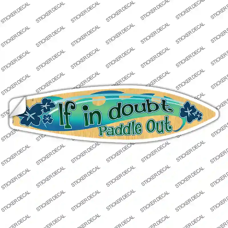 SB-064s-S Paddle Out Novelty Surfboard Sticker Decal - Small
