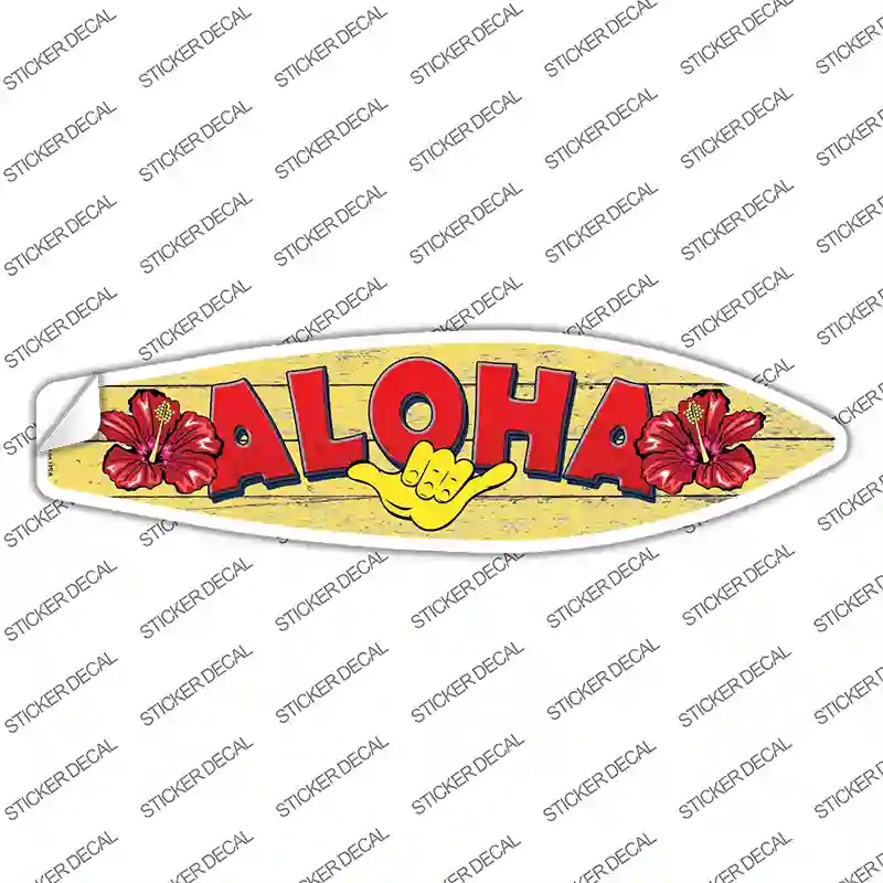 SB-074s-S Aloha Novelty Surfboard Sticker Decal - Small