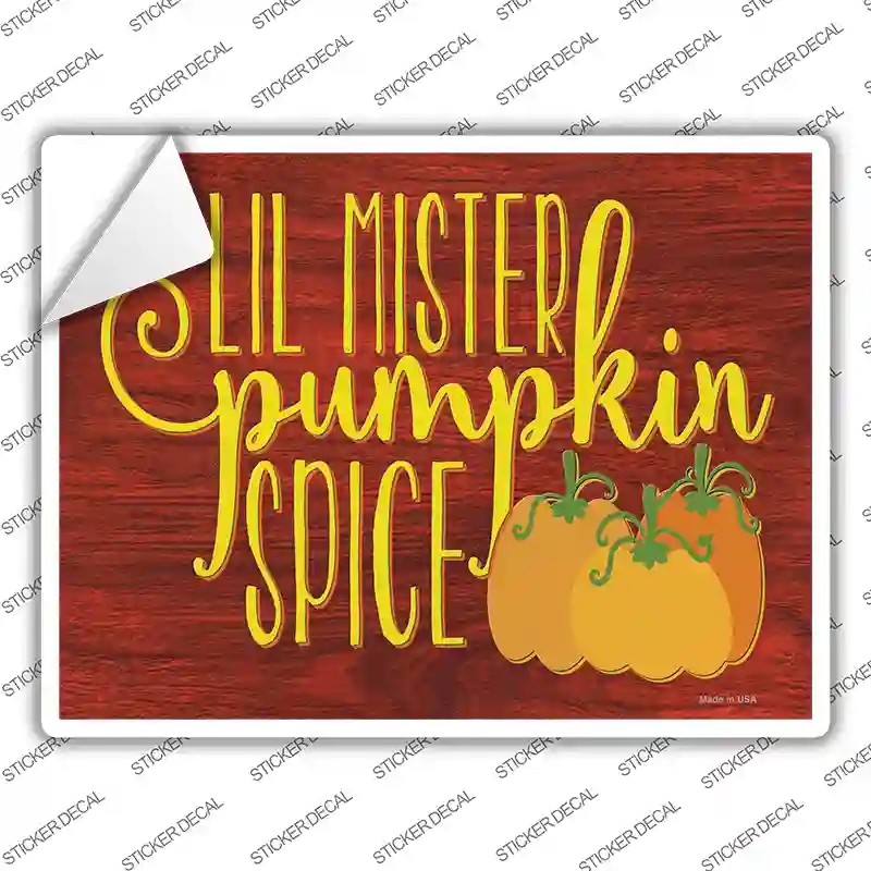 P-3950s-S Lil Mister Pumpkin Spice Novelty Rectangle Sticker Decal - Small