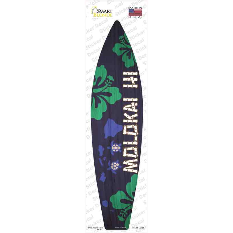 SB-295s-M Molokai Hawaii Novelty Surfboard Sticker Decal - Medium