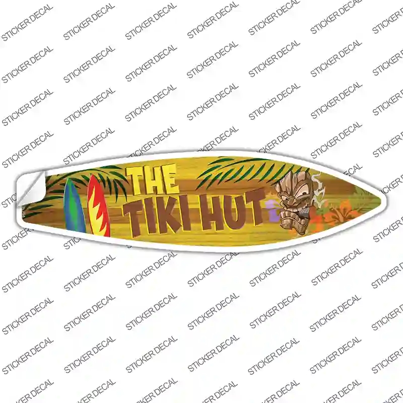 SB-306s-L The Tiki Hut Novelty Surfboard Sticker Decal - Large