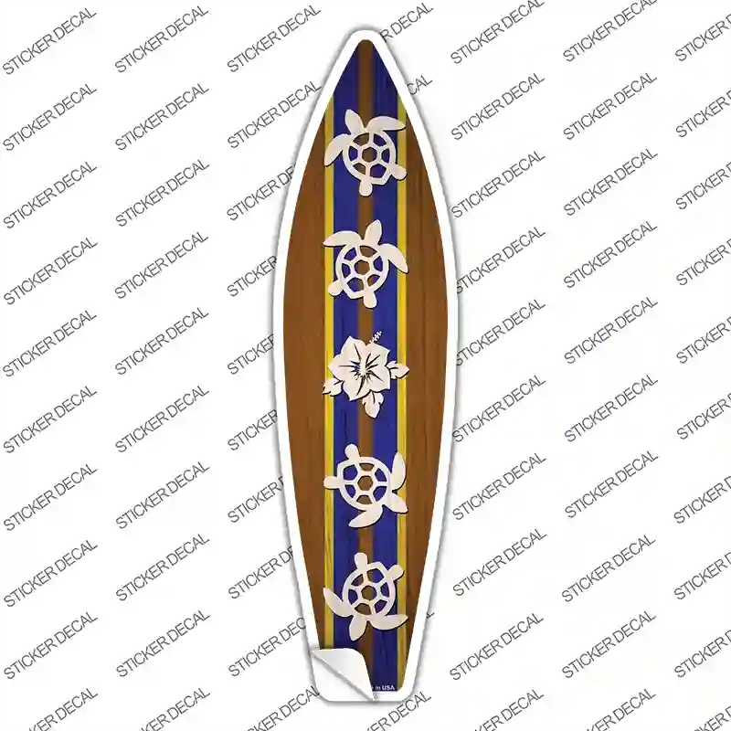 SB-367s-XL Turtles & Flower Novelty Surfboard Sticker Decal - Extra Large