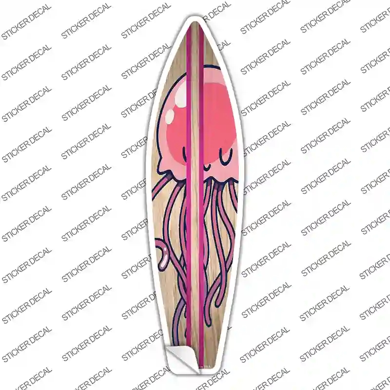 SB-372s-S Jellyfish Pink Novelty Surfboard Sticker Decal - Small