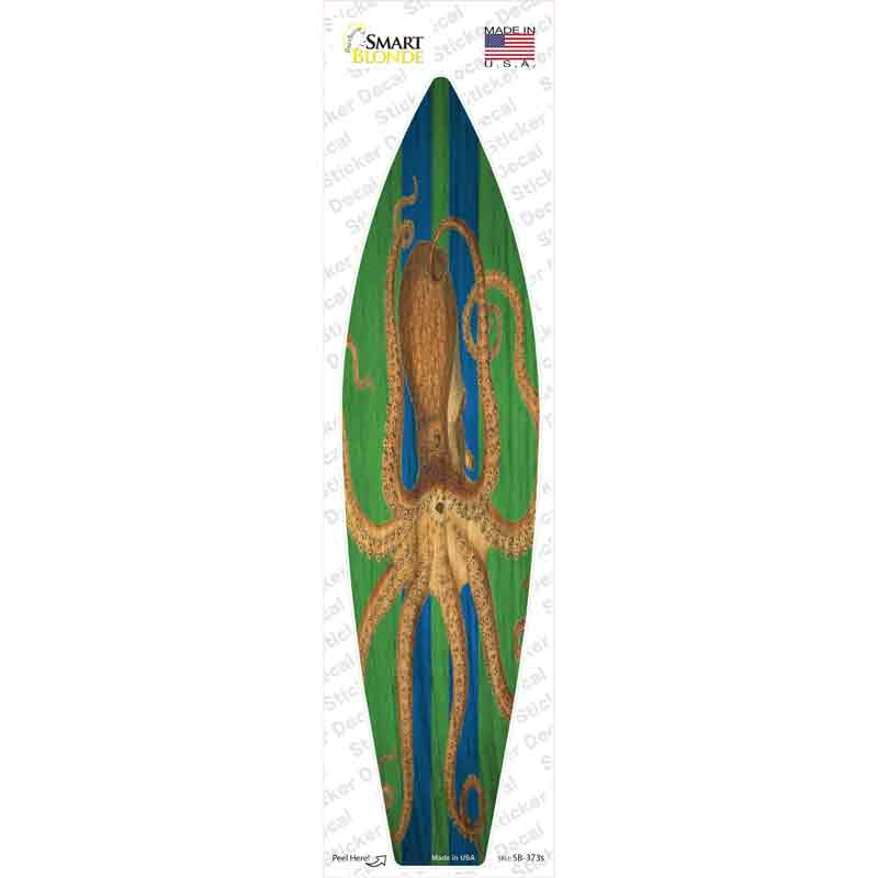 SB-373s-M Octopus Blue Striped Novelty Surfboard Sticker Decal - Medium