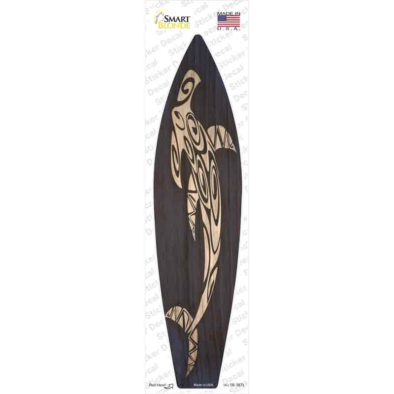 SB-387s-M Tribal Hammerhead Shark Novelty Surfboard Sticker Decal - Medium