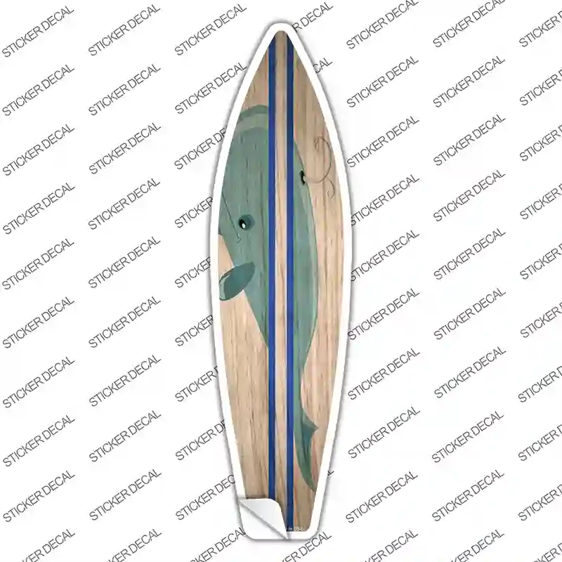 SB-391s-S Whale Blue Striped Novelty Surfboard Sticker Decal - Small