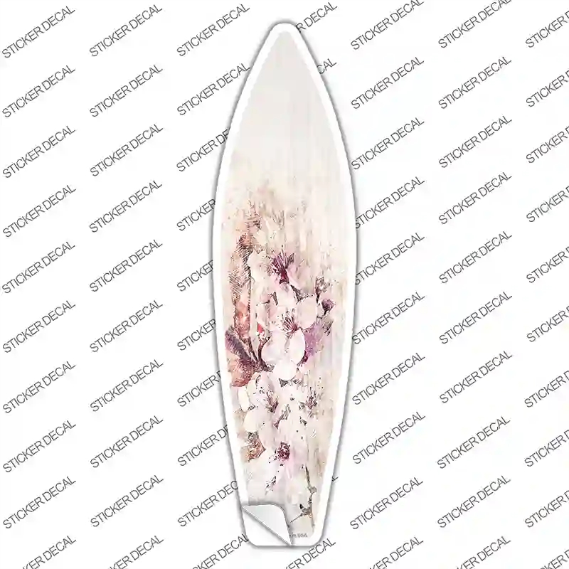 SB-399s-XL White Flowers Novelty Surfboard Sticker Decal - Extra Large