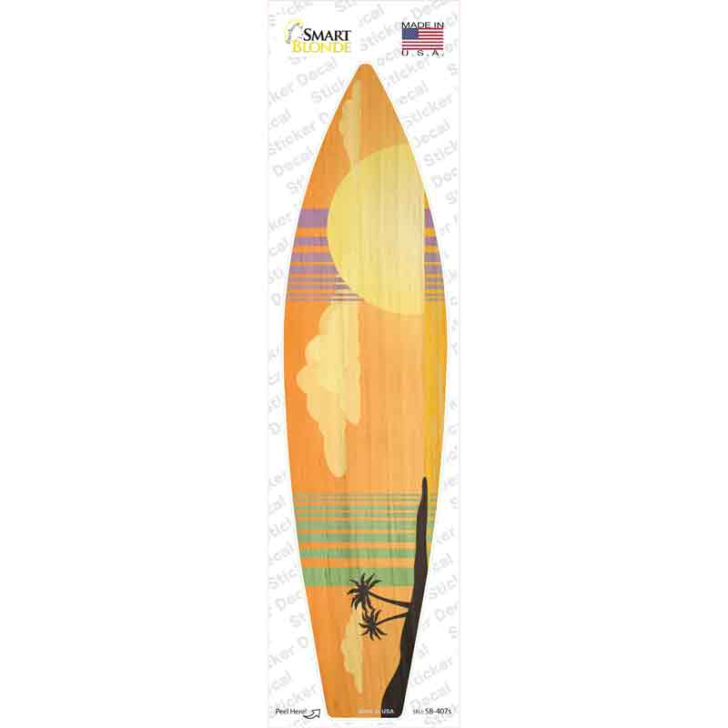 SB-407s-M Tropical Sunset Novelty Surfboard Sticker Decal - Medium