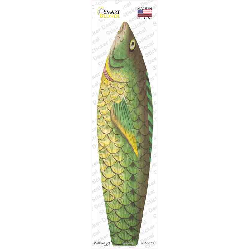 SB-323s-M Green Fish Novelty Surfboard Sticker Decal - Medium