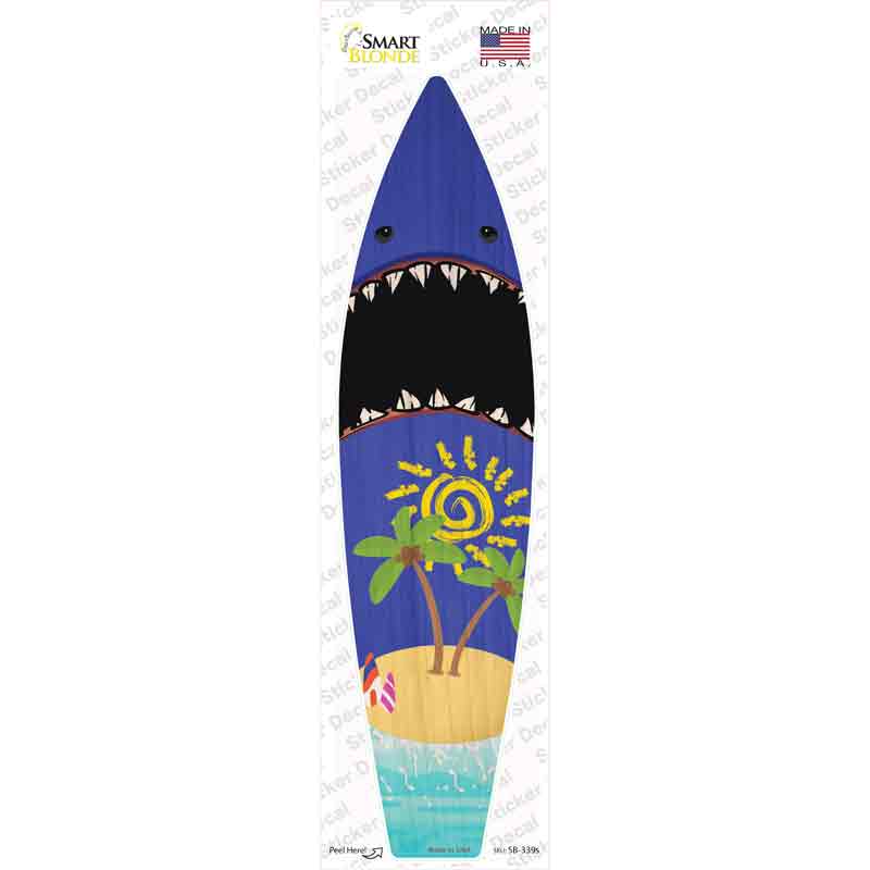 SB-339s-M Shark & Beach Novelty Surfboard Sticker Decal - Medium