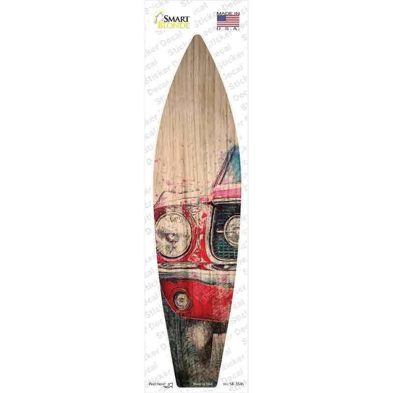 SB-354s-M Red Sports Car Novelty Surfboard Sticker Decal - Medium