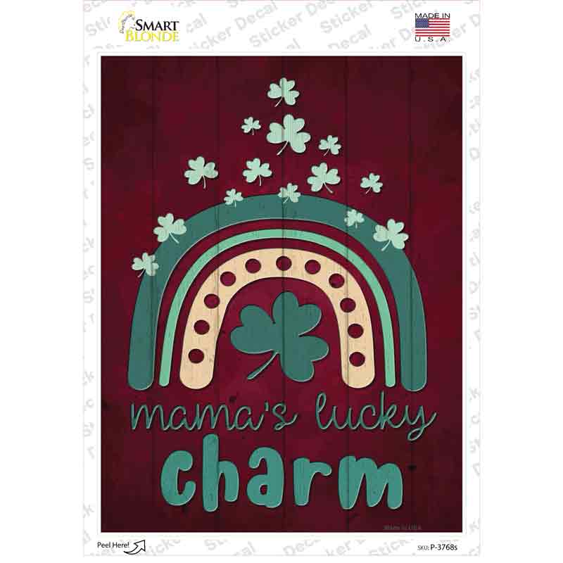 P-3768s-M Mamas Lucky Charm Novelty Rectangle Sticker Decal - Medium
