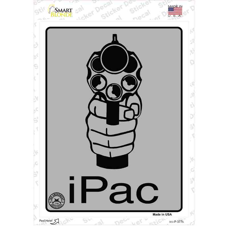 P-377s-M IPac Novelty Rectangle Sticker Decal - Medium