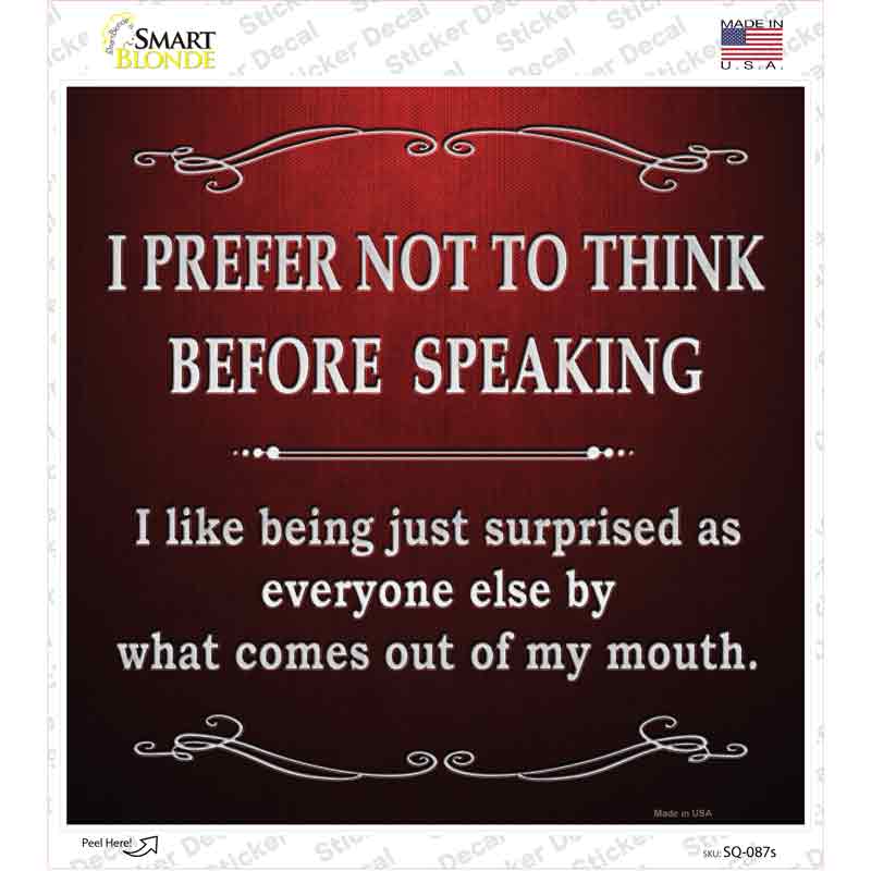 SQ-087s-M I Like Being Surprised Novelty Square Sticker Decal - Medium