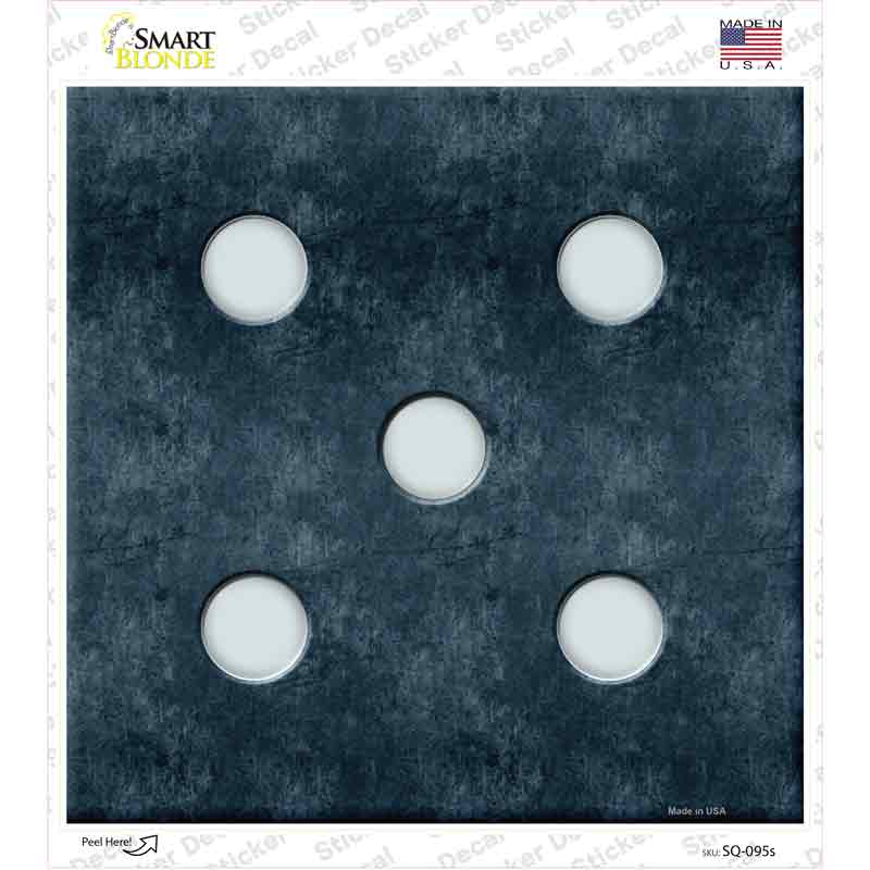 SQ-095s-M Dice Roll 5 Novelty Square Sticker Decal - Medium
