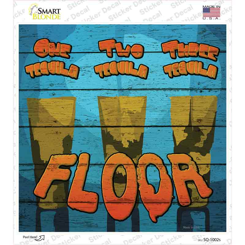 SQ-1002s-M One Two Three Floor Novelty Square Sticker Decal - Medium