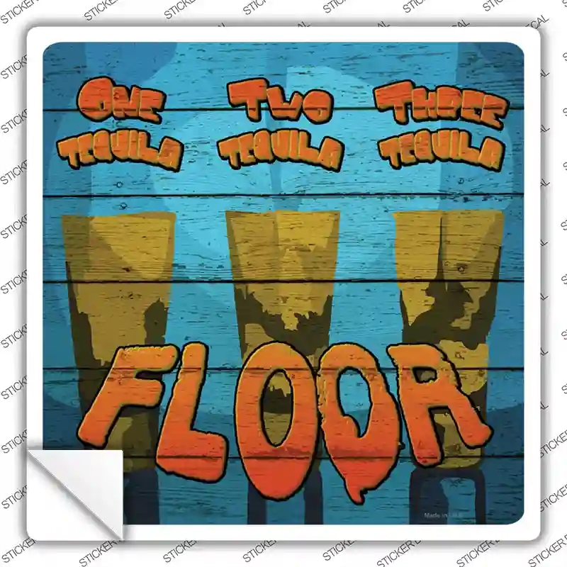 SQ-1002s-XL One Two Three Floor Novelty Square Sticker Decal - Extra Large