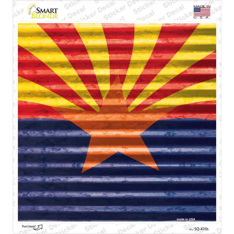 SQ-410s-M Arizona Flag Novelty Square Sticker Decal - Medium