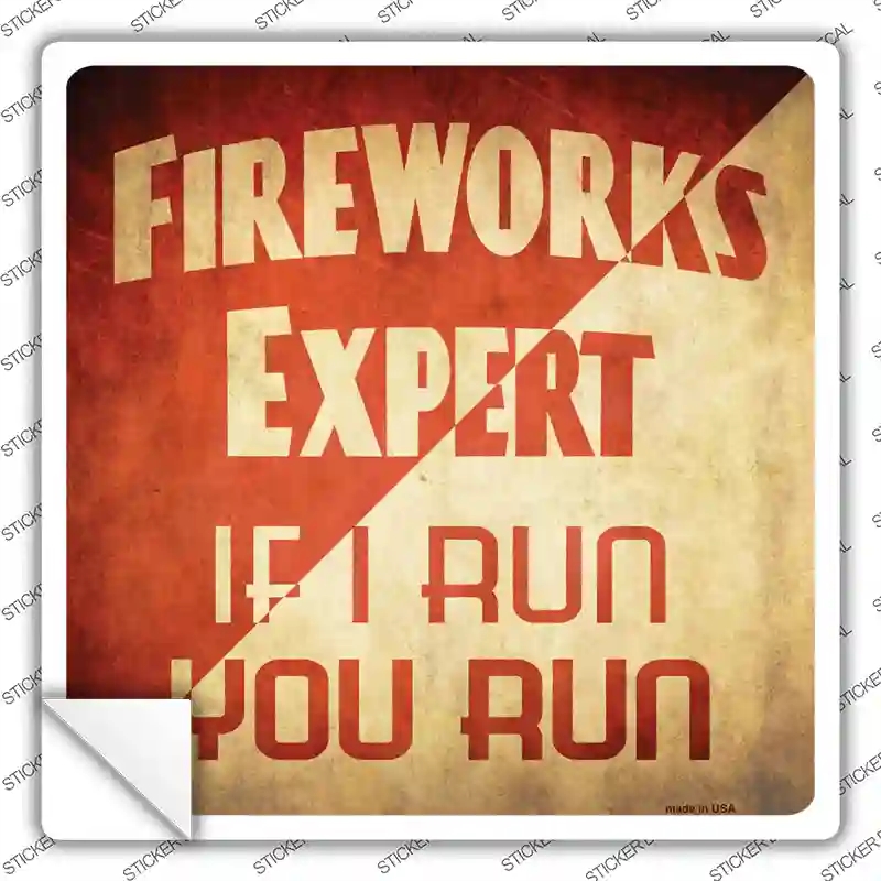 SQ-479s-L Fireworks Expert Novelty Square Sticker Decal - Large