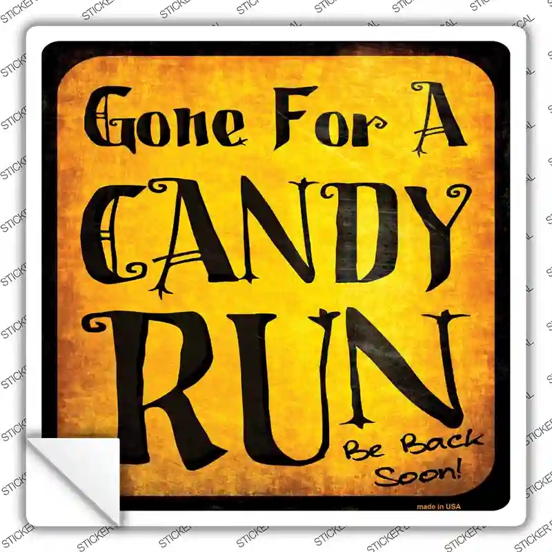 SQ-522s-S Candy Run Novelty Square Sticker Decal - Small