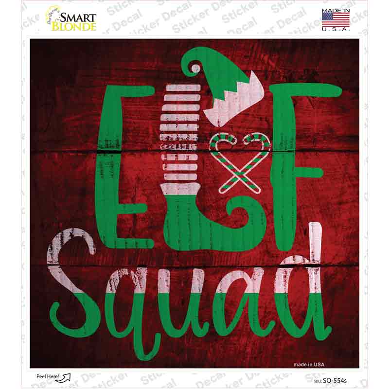 SQ-554s-M Elf Squad Novelty Square Sticker Decal - Medium