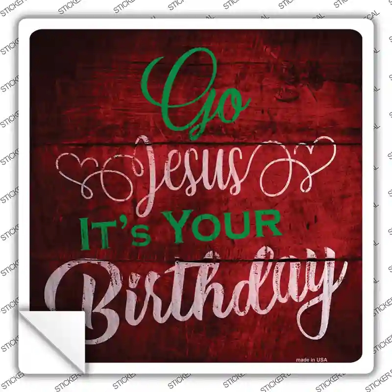 SQ-556s-S Go Jesus Novelty Square Sticker Decal - Small