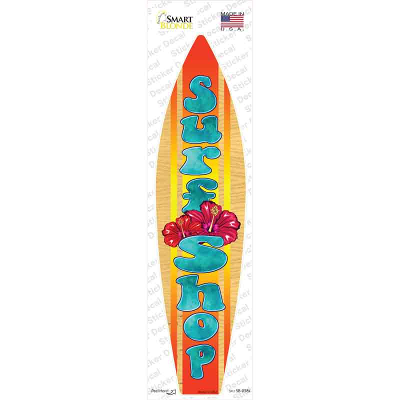 SB-058s-M Surf Shop Novelty Surfboard Sticker Decal - Medium