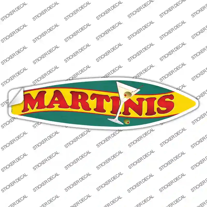 SB-059s-S Martinis Novelty Surfboard Sticker Decal - Small