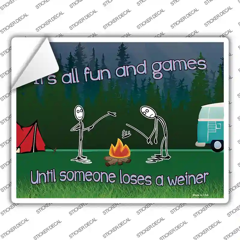 P-2820s-S All Fun & Games Novelty Rectangle Sticker Decal - Small