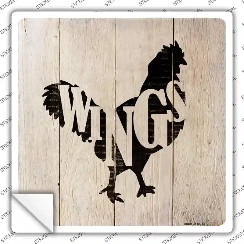 SQ-653s-L Chickens Make Wings Novelty Square Sticker Decal - Large
