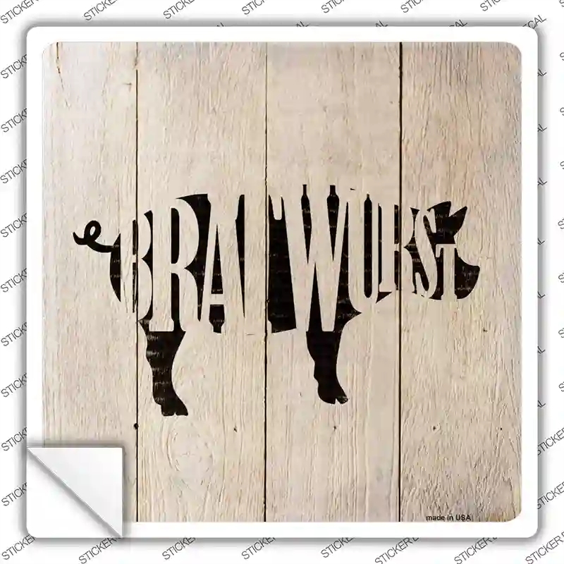 SQ-659s-S Pigs Make Bratwursts Novelty Square Sticker Decal - Small