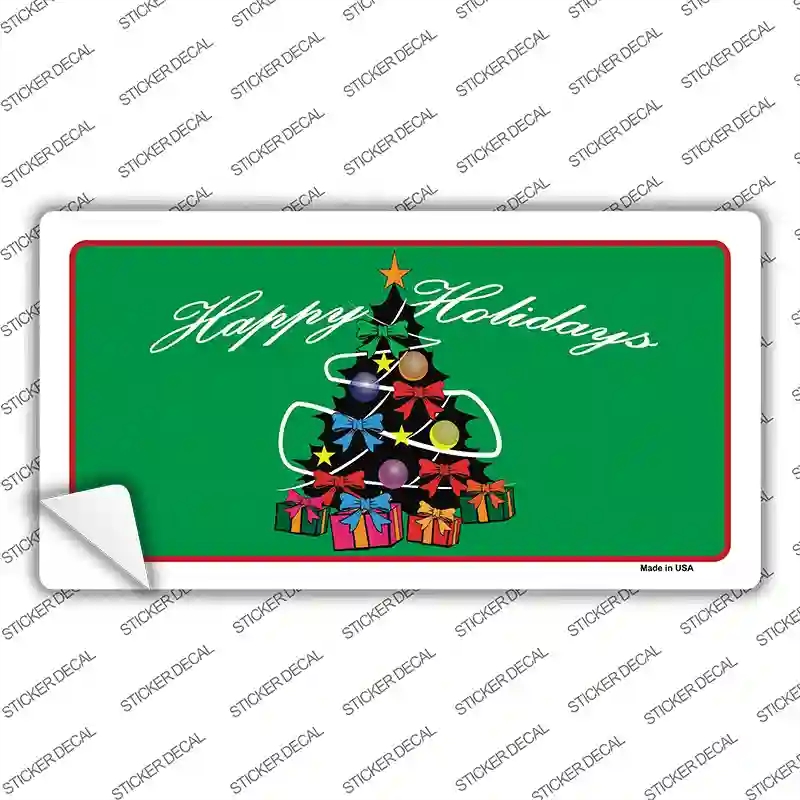 XMAS-25s-XL Happy Holidays Christmas Tree Novelty Sticker Decal - Extra Large