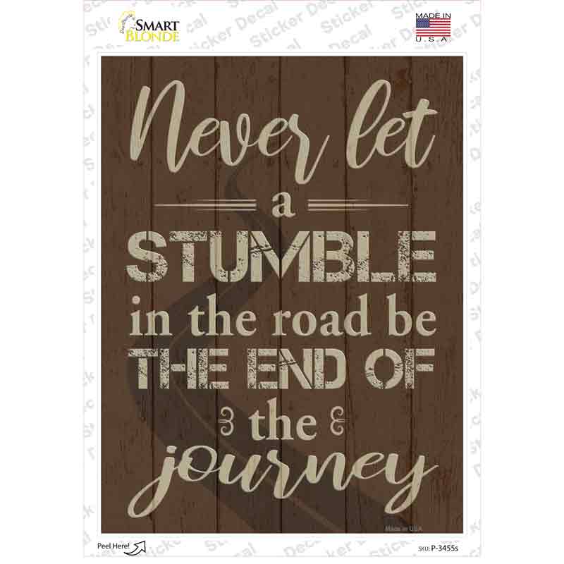 P-3455s-M Stumble in the Road Novelty Rectangle Sticker Decal - Medium