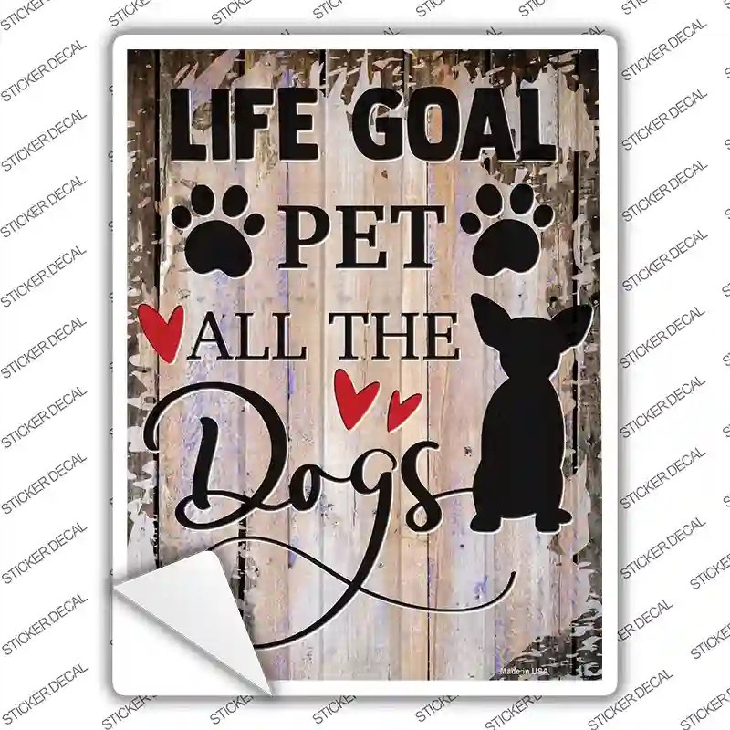 P-3628s-S Pet All the Dogs Novelty Rectangle Sticker Decal - Small