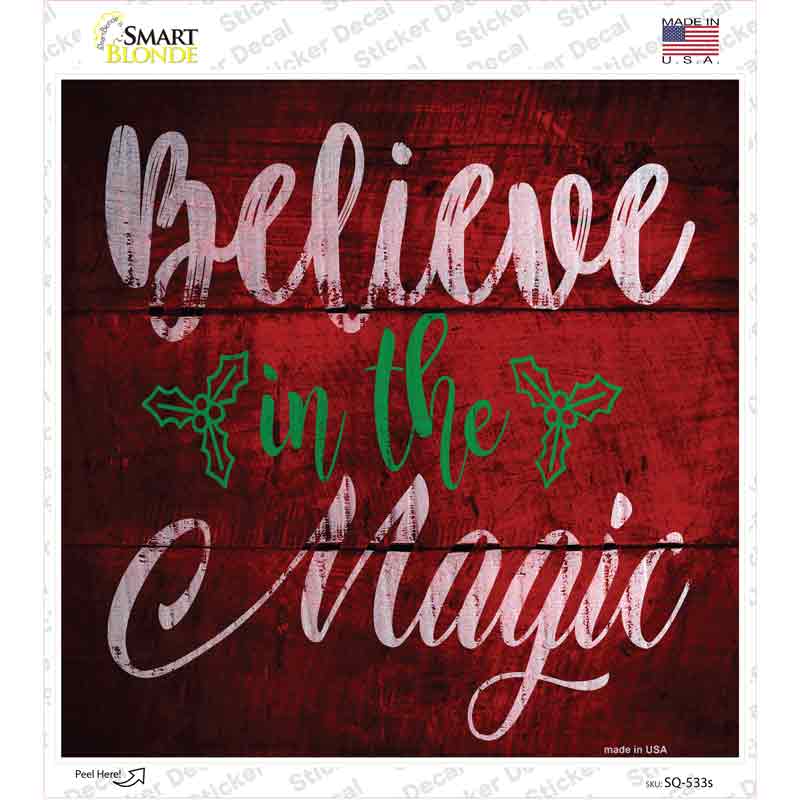 SQ-533s-M Believe in Magic Novelty Square Sticker Decal - Medium