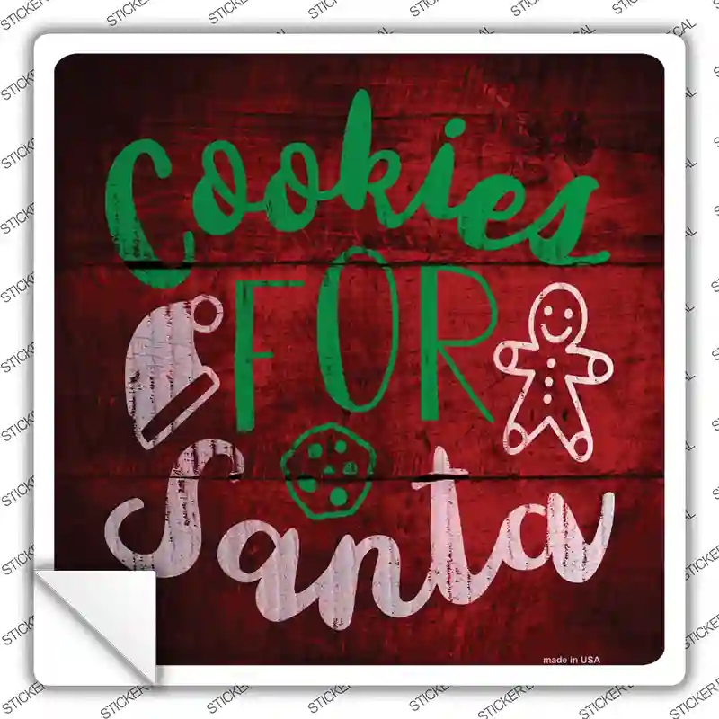 SQ-546s-S Cookies for Santa Novelty Square Sticker Decal - Small