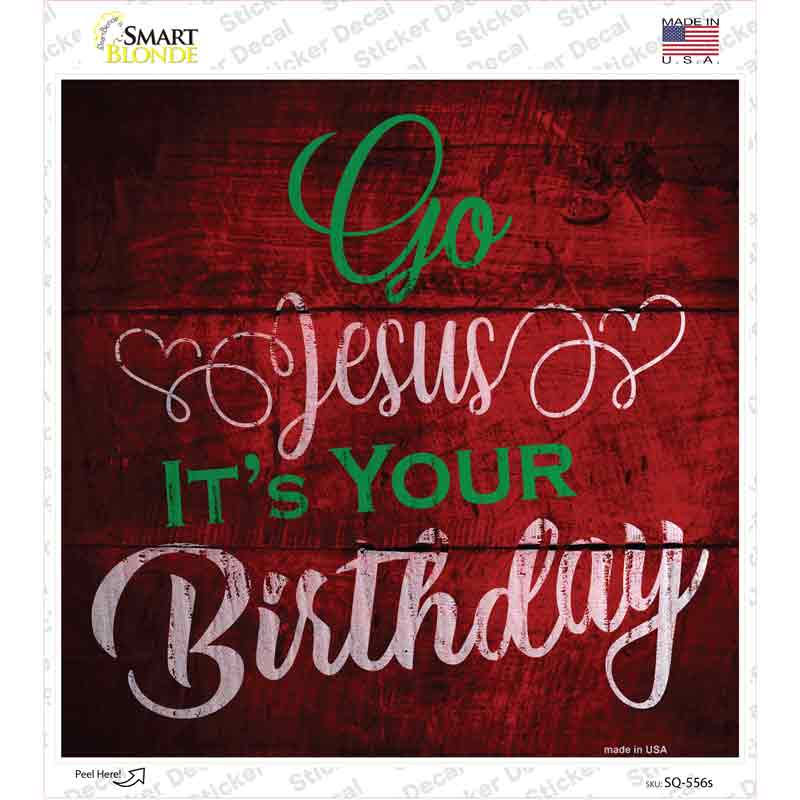 SQ-556s-M Go Jesus Novelty Square Sticker Decal - Medium