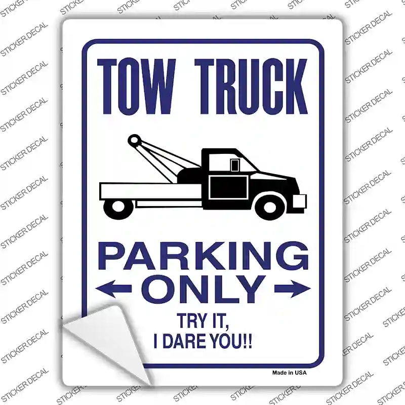 P-732s-L Tow Truck Parking Novelty Rectangle Sticker Decal - Large