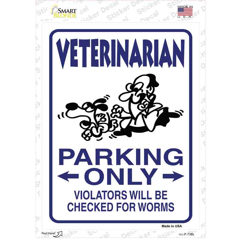 P-738s-M Veterinarian Novelty Rectangle Sticker Decal - Medium
