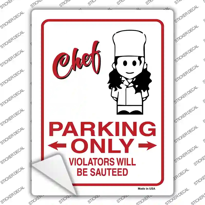 P-809s-XL Chef Only Violators Novelty Rectangle Sticker Decal - Extra Large