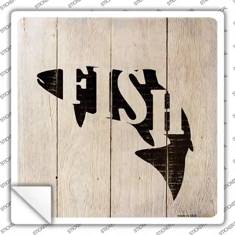 SQ-660s-XL Fish Make Fish Novelty Square Sticker Decal - Extra Large
