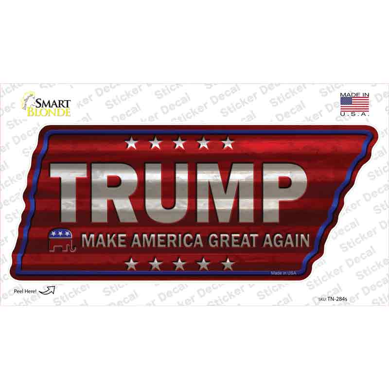 TN-284s-M Trump Novelty Corrugated Tennessee Shape Sticker Decal - Medium